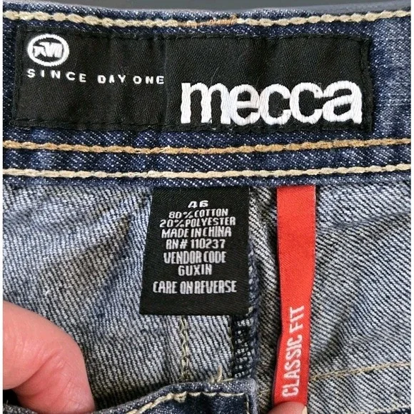 Mecca Men's Shorts High Rise Wide Leg Button Back Pockets 40" Waist 15" Inseam - Picture 10 of 12